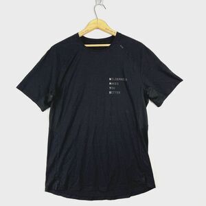 LULULEMON Wilderness Makes You Better Mens Large Black Pima Cotton‎ Blend Shirt